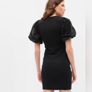 Gap puff sleeve mixed media mini dress size xl